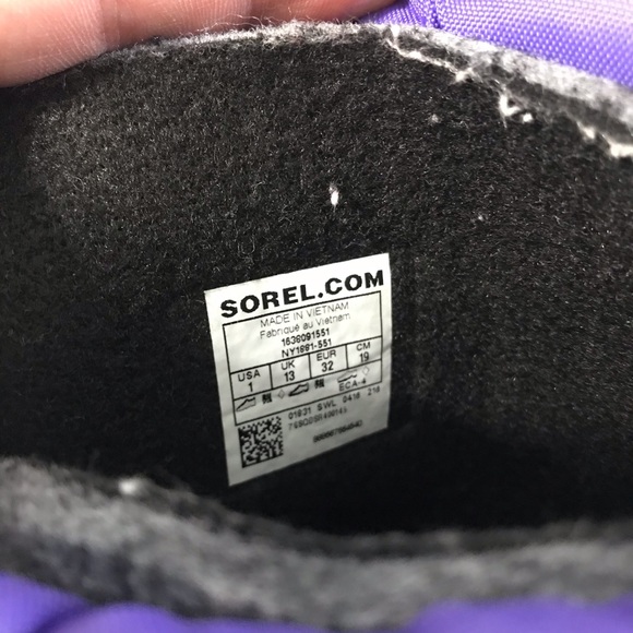 Sorel Youth Cub Snow Boot Purple Arrow/Shark - Picture 7 of 8